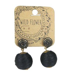 NEW Wildflower Dangle Earrings Pierced Women Jewelry 1.5 in Goldtone Spiral Yarn